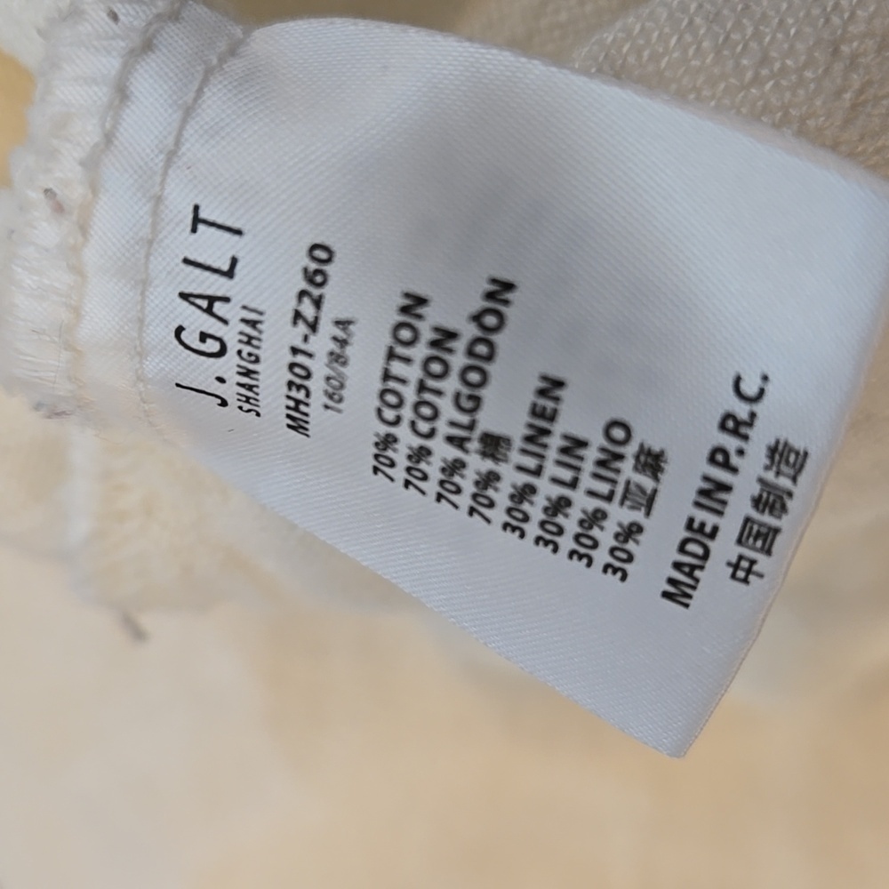 Brandy Melville John Galt Cream Cropped Button-Down Shirt - Picture 7 of 7